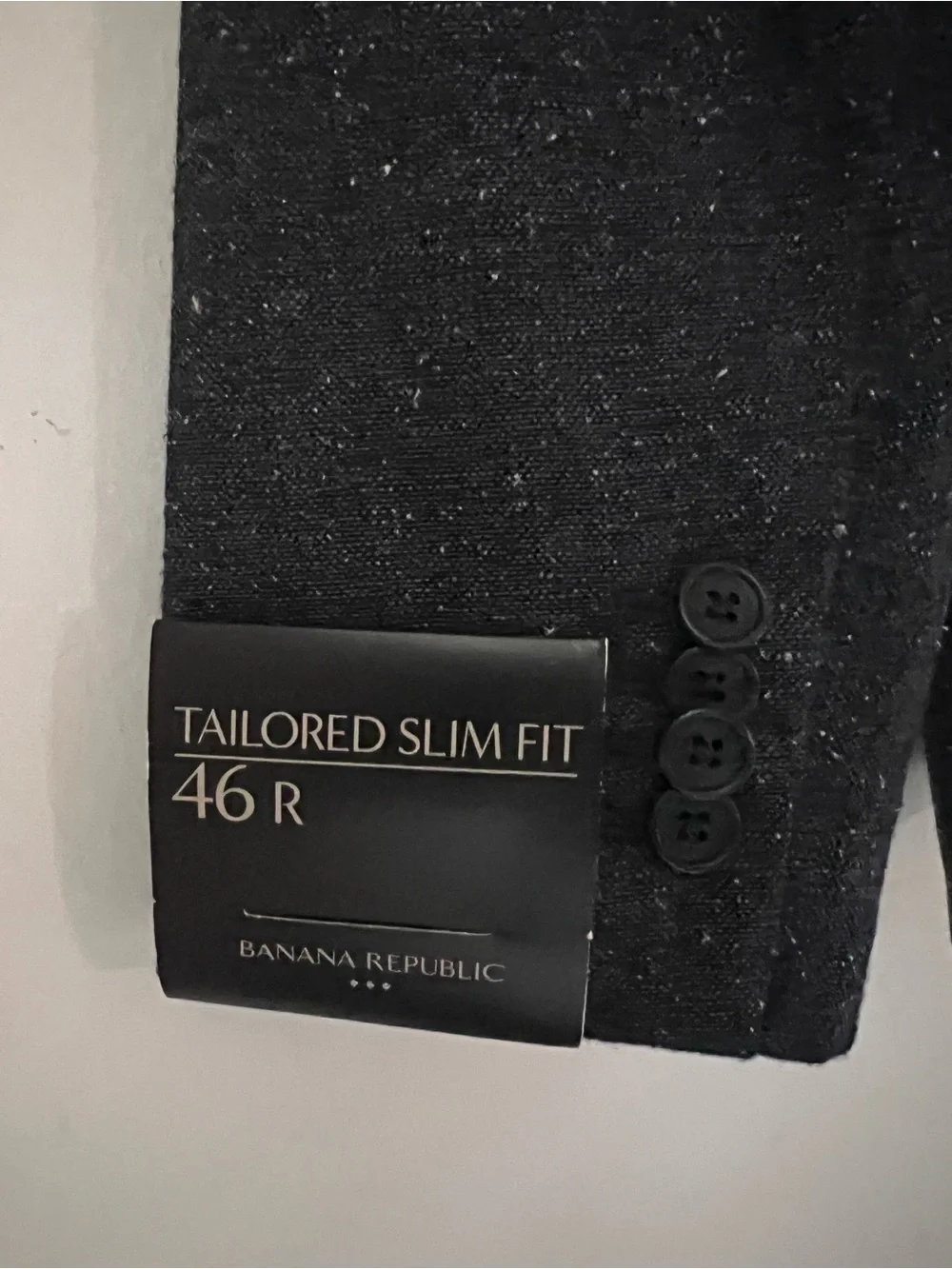 NWT Banana Republic Wool Blend Tailored Slim Fit Sport Coat Jacket 46R Charcoal